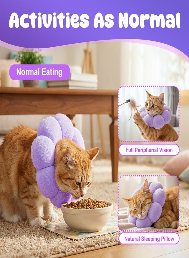 Hpmjz Cat Cone Collar Comfy Flower Style Elizabeth Collar Soft Waterproof Cat Recovery Collars Stop Licking Scratching After Surgery Cute Adjustable Lightweight Kitten Collars for Cats Kittens Small Dogs - Image 4